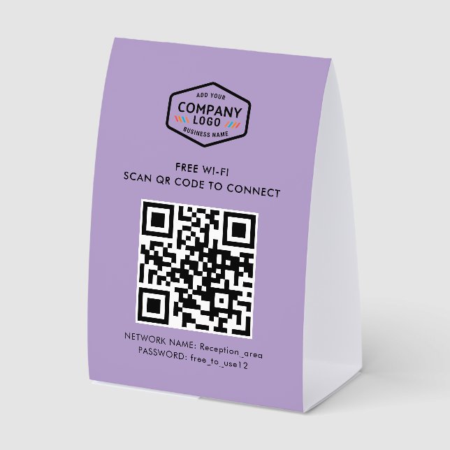 Modern QR Code Free Wifi Business Logo Minimalist (Front)