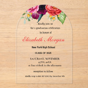 Modern QR Code Graduation 2025 Acrylic Invitations