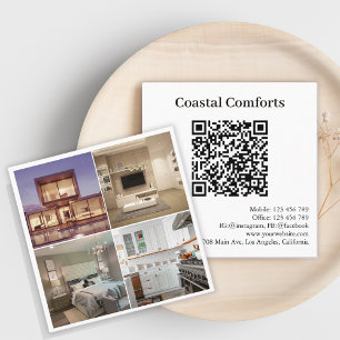 Modern QR Code Host Card for Vacation Rentals