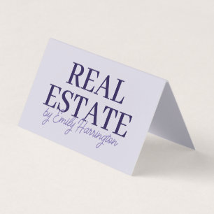 Modern QR Code Lavender Real Estate Agent Business Card