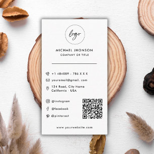 Modern Qr Code Logo Minimalist Social Media Icons Business Card