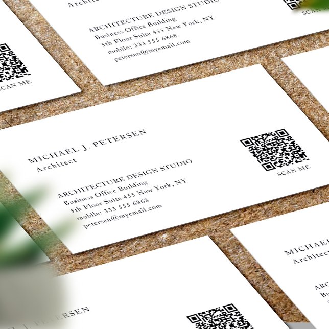 Modern QR CODE minimalist professional template Business Card (Creator Uploaded)