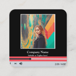 Modern QR Code Music Player Song Playlist Photo Square Business Card