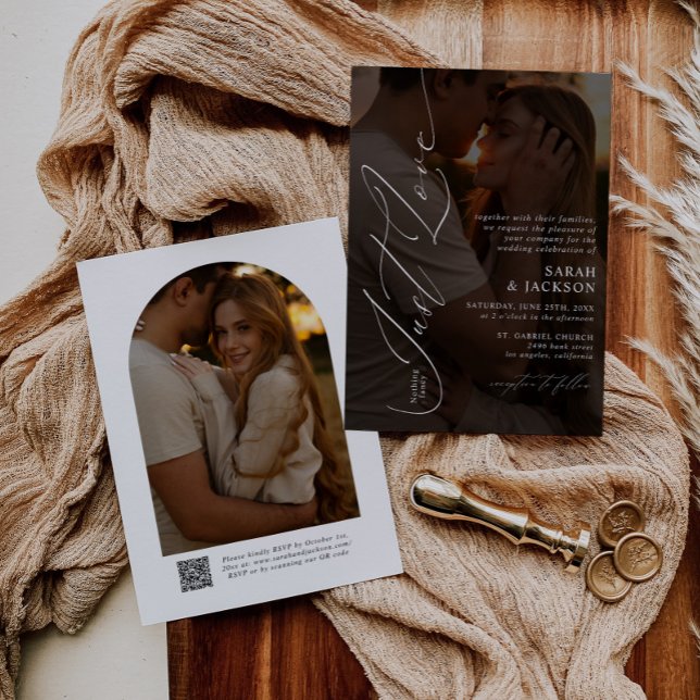 Modern QR Code Nothing Fancy Just Love Wedding Invitation (Creator Uploaded)