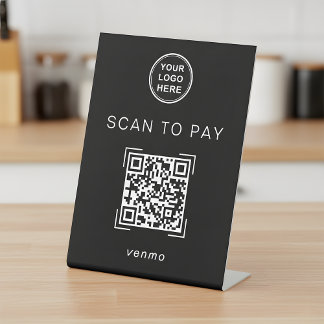 Modern QR Code Payment Sign For Small Business