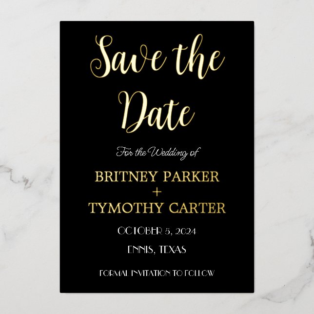 Modern QR Code Photo Calligraphy Black Wedding Foi (Front)