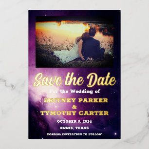 Modern QR Code Photo Celestial Galaxy Wedding