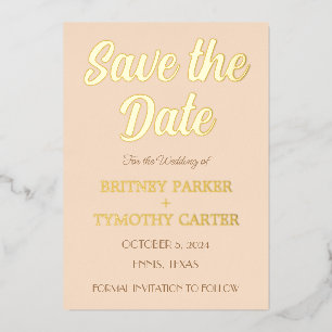 Modern QR Code Photo Champagne Script Wedding Foil