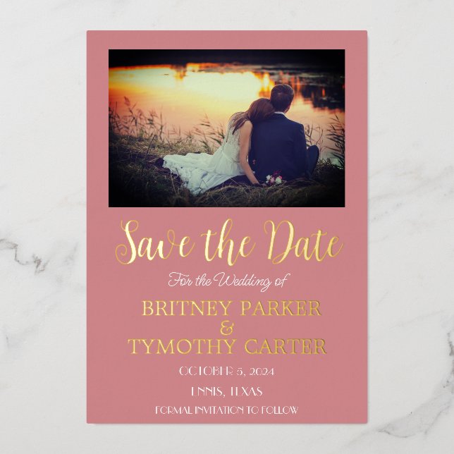 Modern QR Code Photo Dusty Rose Wedding (Front)