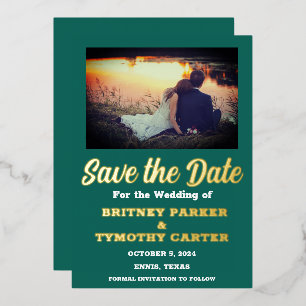 Modern QR Code Photo Emerald Green Wedding