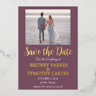 Modern QR Code Photo Lavender Purple Wedding Foil