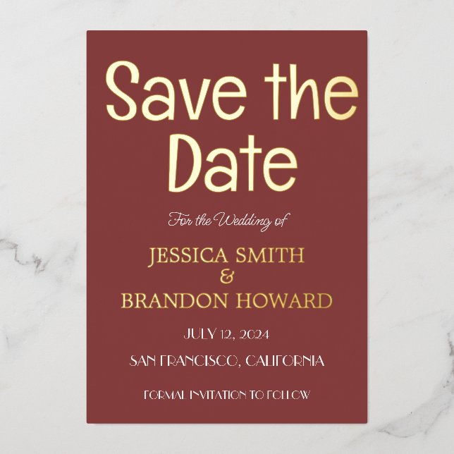 Modern QR Code Photo Script Wine Burgundy Wedding (Front)
