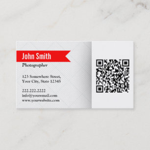 Modern QR Code Photographer Business Card