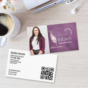 Modern QR Code PhotoNotary Loan Signing Agent Business Card