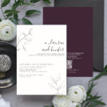 Modern QR Code Plum Purple Botanical Wedding Invitation<br><div class="desc">Your wedding is a once-in-a-lifetime event, so why not make your invitations as unforgettable as the day itself? This Modern QR Code Plum Purple Script Botanical Wedding Invitation is sure to turn heads and get your guests excited for what’s to come. The sleek and stylish design is perfect for couples...</div>