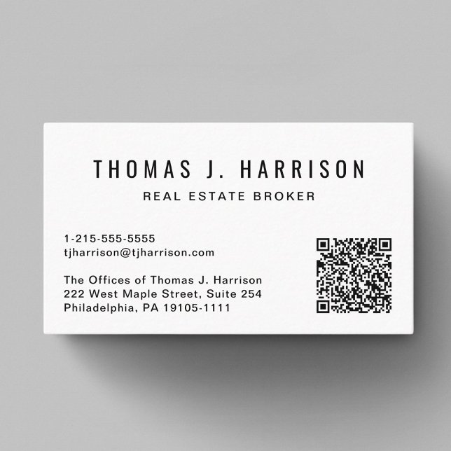 Modern QR Code Professional Business Card (Input your website address or social media link to create a scannable QR code)