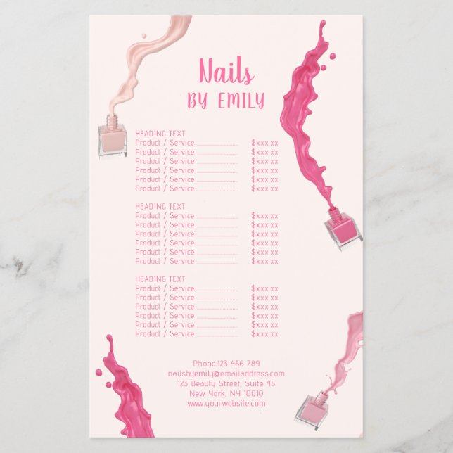 Modern QR Code Professional Nail Spa Salon Flyer (Front)