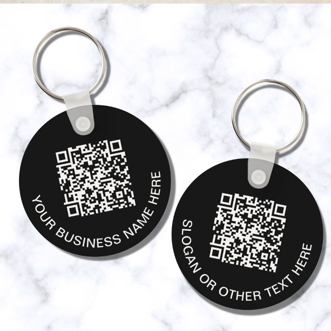 Modern QR Code Promotional Black Key Ring (Creator Uploaded)
