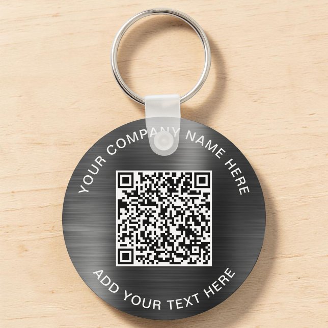 Modern QR Code Promotional Silver Key Ring (Modern QR Code Promotional Silver Keychain)