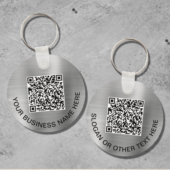 Modern QR Code Promotional Silver Key Ring (Creator Uploaded)