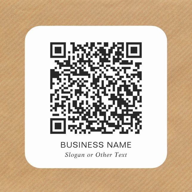 Modern QR Code Promotional Square Sticker (A QR code sticker to effortlessly connect your customers to your online platforms)