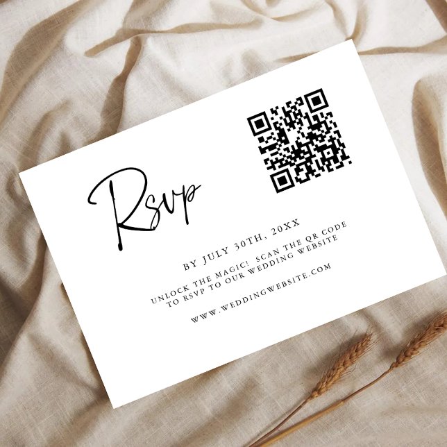 Modern QR Code RSVP Card | Fine Line Script (Creator Uploaded)