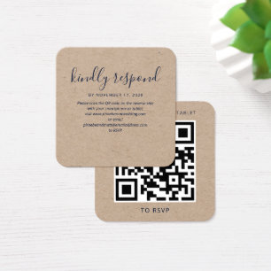 Modern QR Code RSVP Wedding Response Card