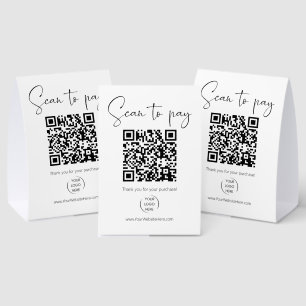 Modern QR code Scan to Pay Venmo + Scan for menu