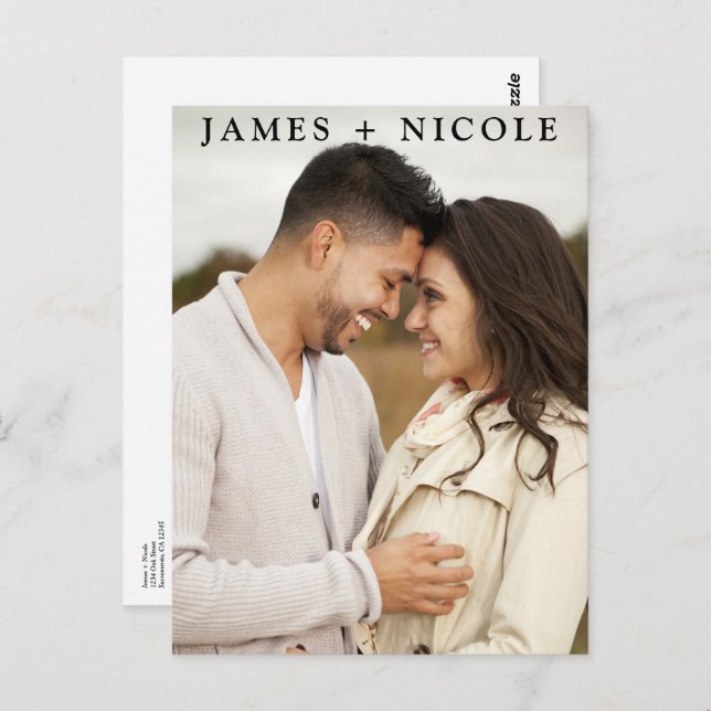 Modern QR Code Scannable Wedding R.S.V.P. Reply  Postcard (Front/Back)