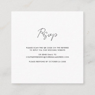 Modern QR Code Script Wedding RSVP Enclosure Card