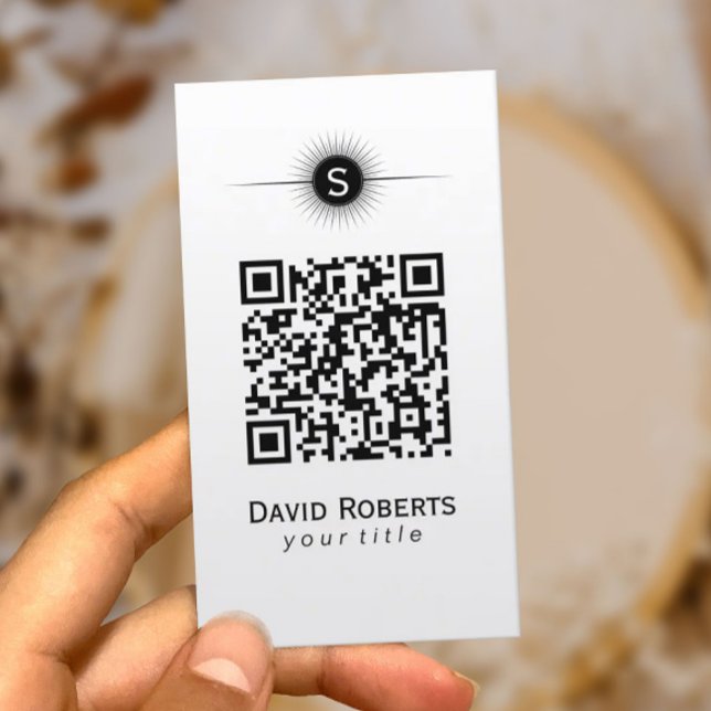 Modern QR Code Simple Plain Business Card (Creator Uploaded)