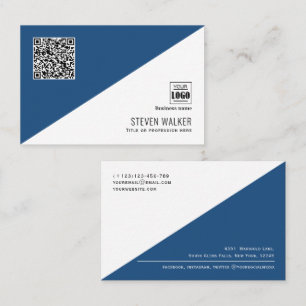 Modern QR Code Simple Professional Corporate Busin Business Card