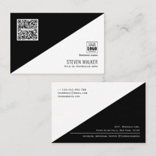Modern QR Code Simple Professional Corporate Business Card