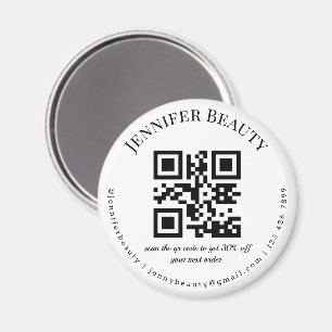 modern qr code small business beauty salon trendy magnet