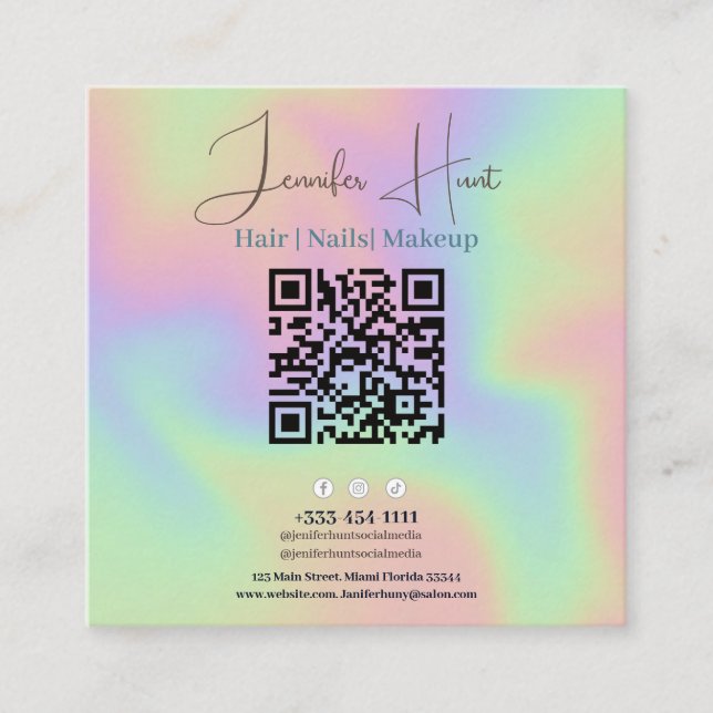 Modern QR code social Media Business Card (Front)