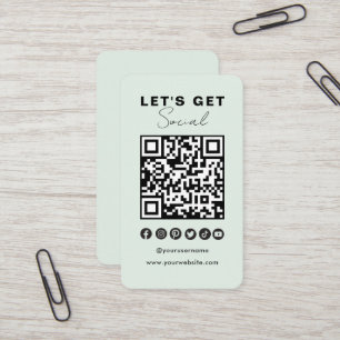 Modern QR Code Social Media Connect With Us Business Card