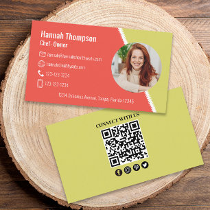 Modern QR Code Social Media Contact Business Card