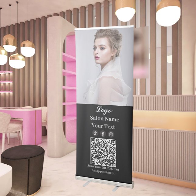 Modern QR code social media  Retractable Banner (Creator Uploaded)