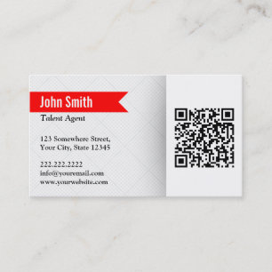 Modern QR Code Talent Agent Business Card