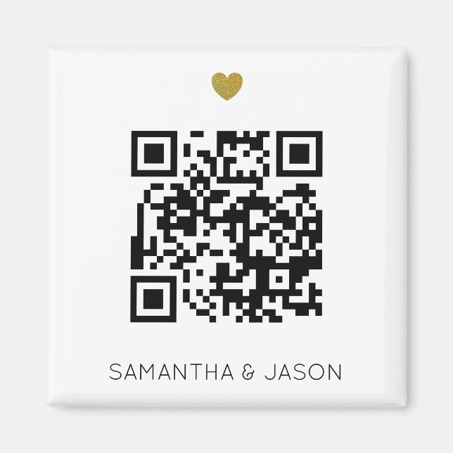 Modern QR Code Template Wedding Invitation Magnet (Front)