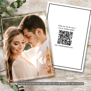 Modern QR Code Vellum Overlay Background Photo Save The Date