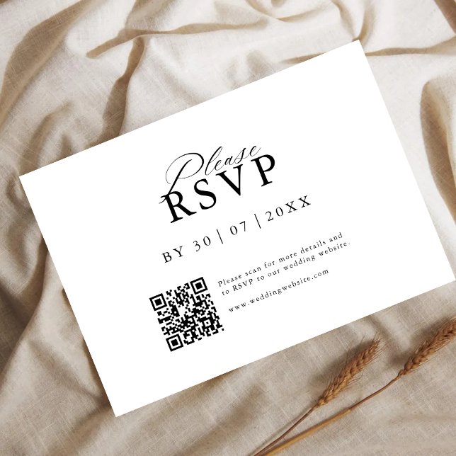 Modern QR Code Website RSVP Card (Creator Uploaded)