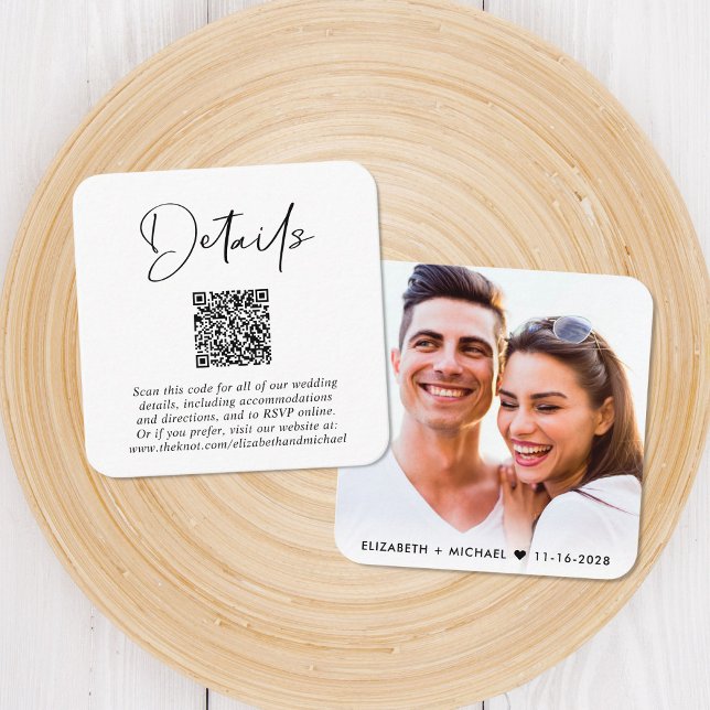 Modern QR Code Wedding Details Enclosure Card (Creator Uploaded)