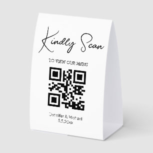 Modern QR Code Wedding Menu Minimalist