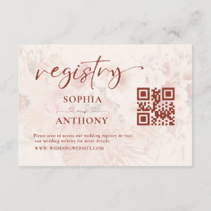 Modern QR Code Wedding Registry Card Minimalist