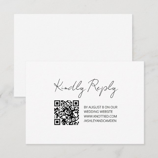 Modern QR Code Wedding Response Card (Front/Back)