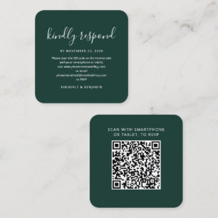 Modern QR Code Wedding Response RSVP Card