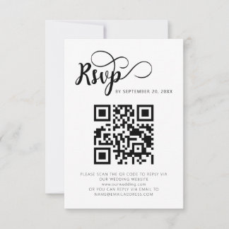 Modern QR Code Wedding RSVP Cards