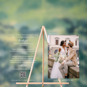 Modern QR Photo Thank You & Welcome Acrylic Sign