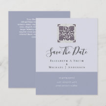 Modern QR Scanning Code Wedding Save Date Invites
